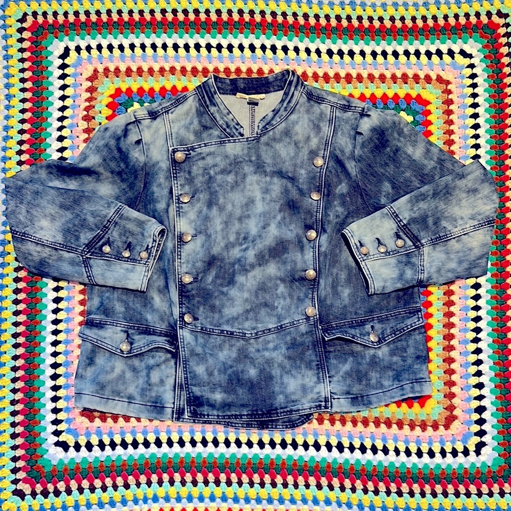 Acid wash Jean Jacket double front